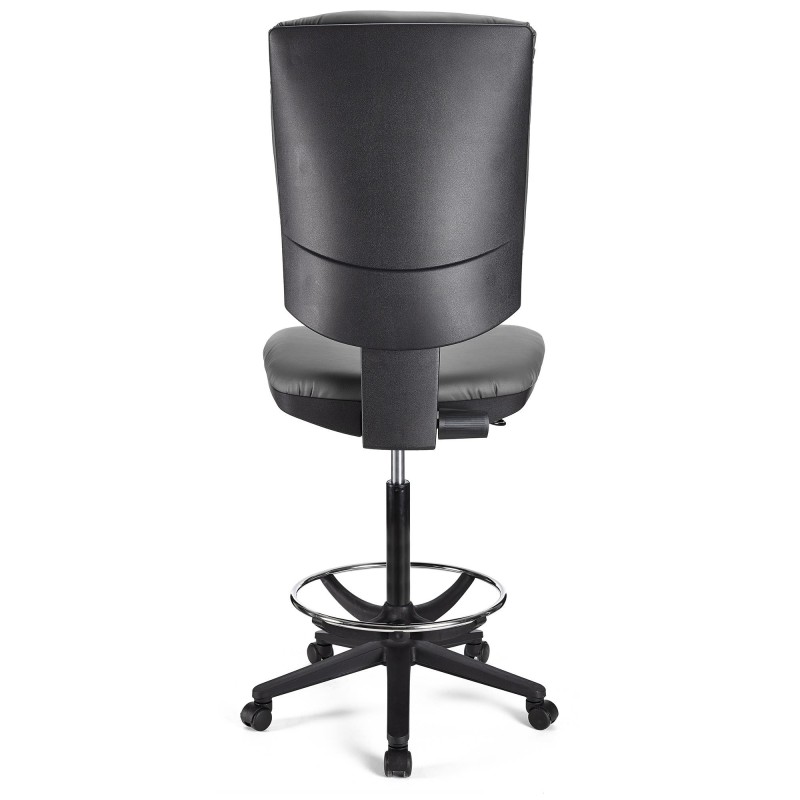 Taburete de oficina ATLAS SIN BRAZOS PIEL en color negro