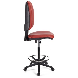 Taburete de oficina ATLAS SIN BRAZOS PIEL en color negro