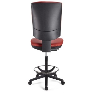 Taburete de oficina ATLAS SIN BRAZOS PIEL en color negro