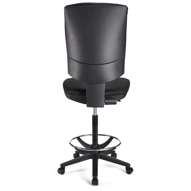 Taburete de oficina ATLAS SIN BRAZOS PIEL en color negro