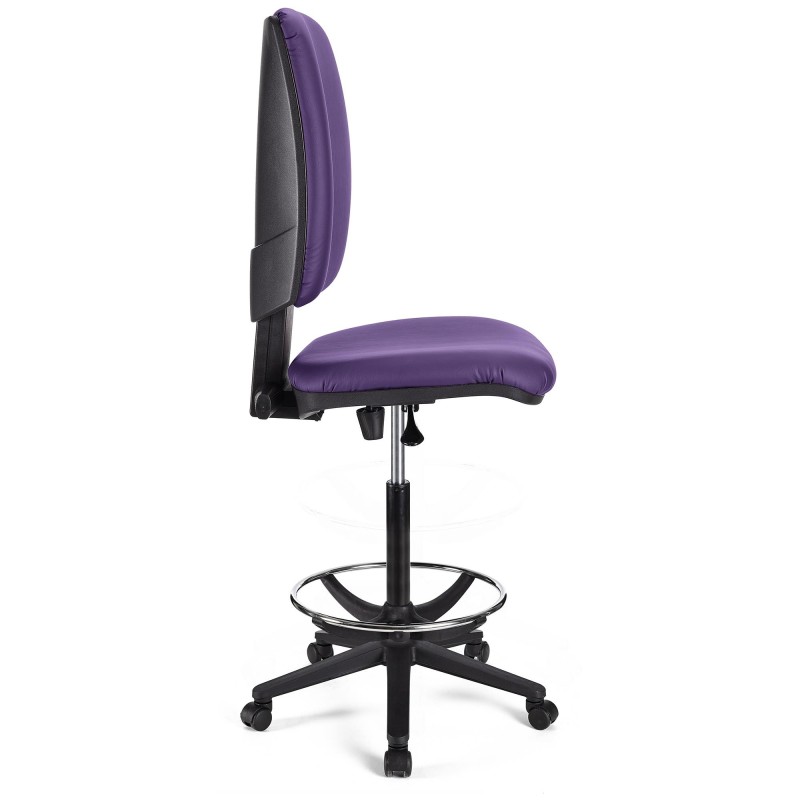 Taburete de oficina ATLAS SIN BRAZOS PIEL en color negro