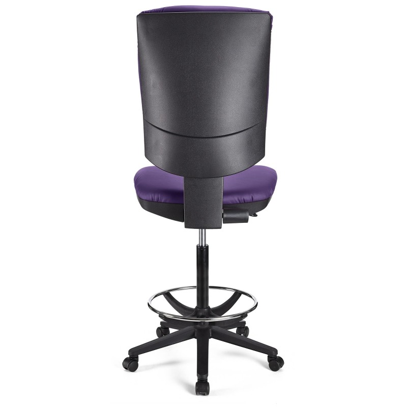 Taburete de oficina ATLAS SIN BRAZOS PIEL en color negro