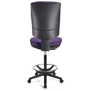 Taburete de oficina ATLAS SIN BRAZOS PIEL en color negro