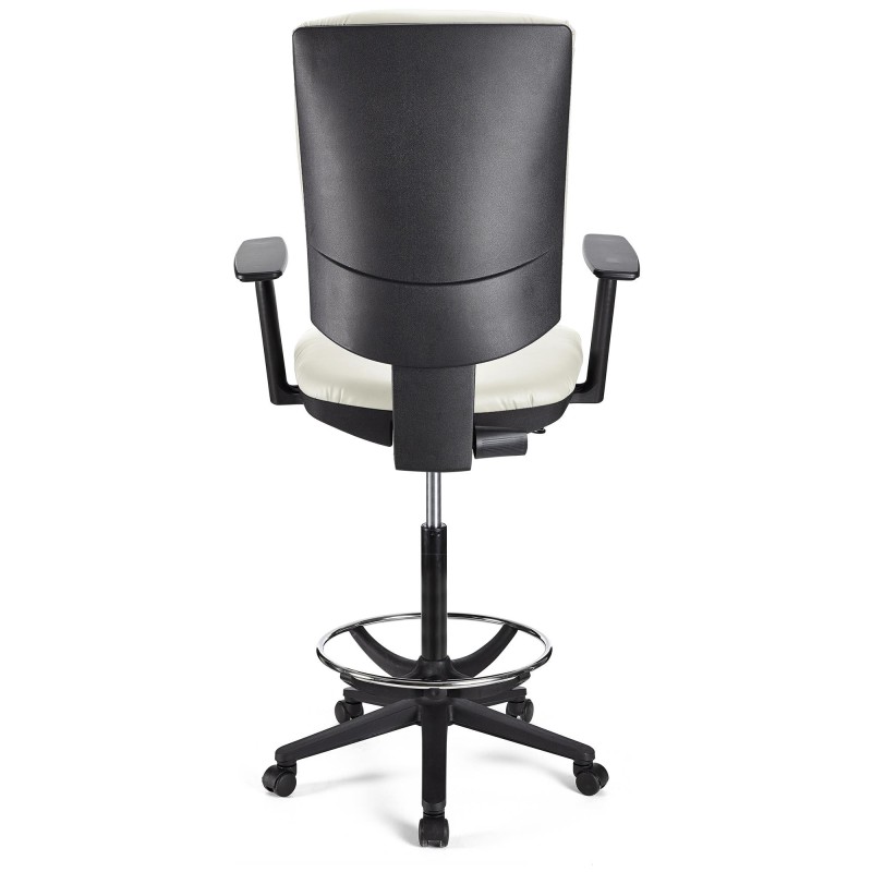 Taburete de oficina ATLAS PLUS PIEL en color negro