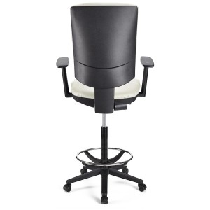 Taburete de oficina ATLAS PLUS PIEL en color negro