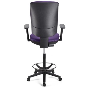 Taburete de oficina ATLAS PLUS PIEL en color negro