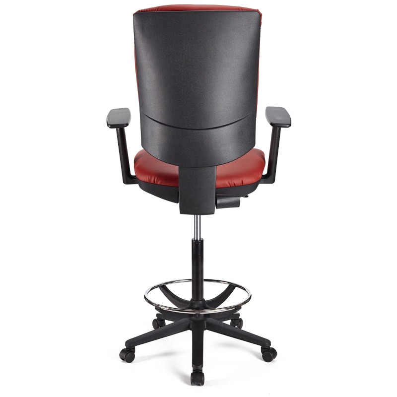 Taburete de oficina ATLAS PLUS PIEL en color negro