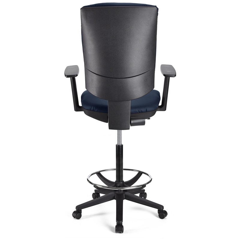 Taburete de oficina ATLAS PLUS PIEL en color negro