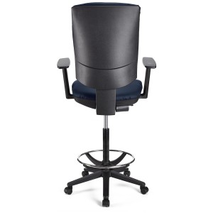 Taburete de oficina ATLAS PLUS PIEL en color negro