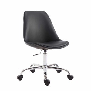 Silla de Oficina TULUM, Base Metálica, En Piel Negro