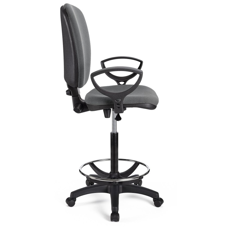 Taburete de trabajo CALIPSO en tela color negro