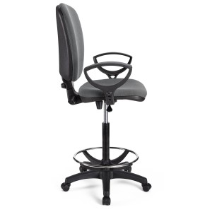 Taburete de trabajo CALIPSO en tela color negro