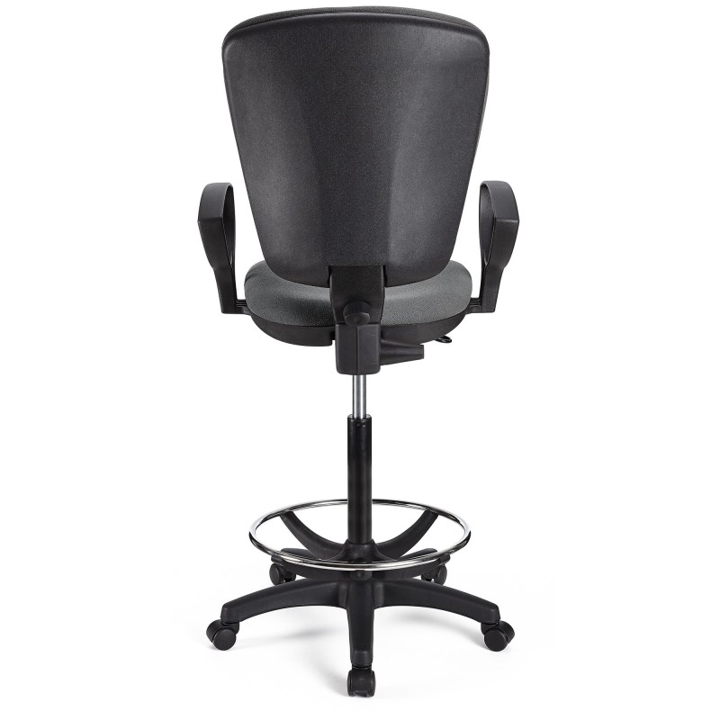 Taburete de trabajo CALIPSO en tela color negro