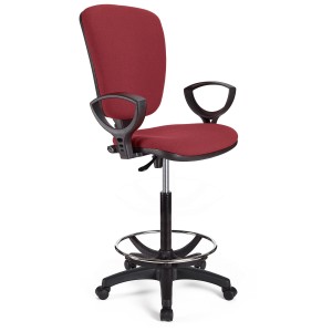 Taburete de trabajo CALIPSO en tela color negro