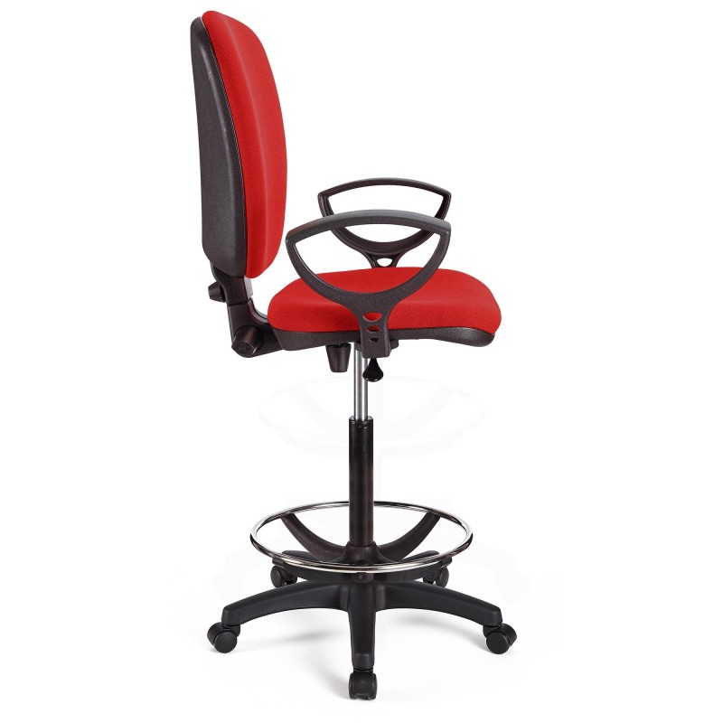 Taburete de trabajo CALIPSO en tela color negro