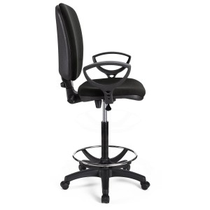 Taburete de trabajo CALIPSO en tela color negro