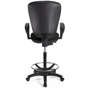 Taburete de trabajo CALIPSO en tela color negro