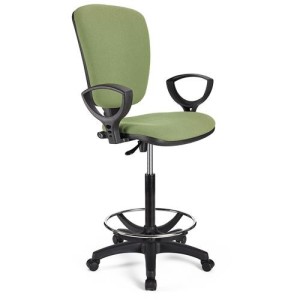 Taburete de trabajo CALIPSO en tela color negro