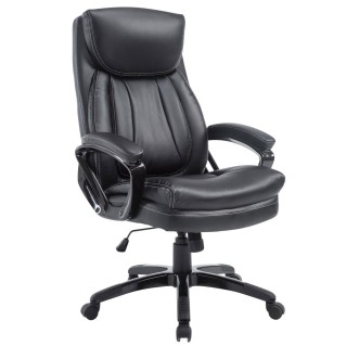 Sillón de Oficina TOMPA, Resistente hasta 150 kg, Gran acolchado, color Negro