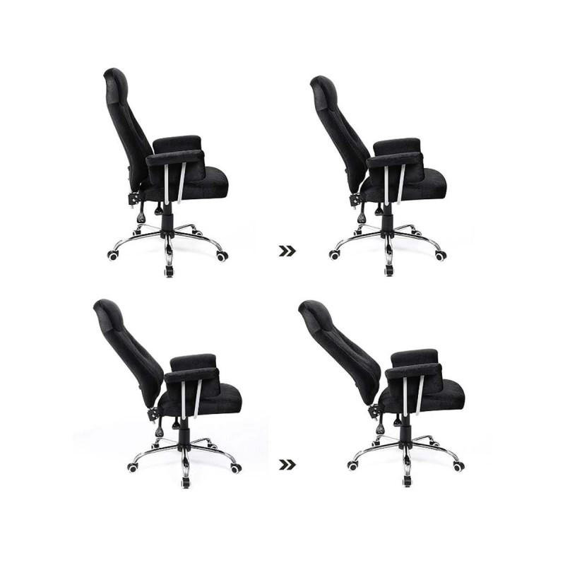 Silla de oficina KIRA, en terciopelo negro