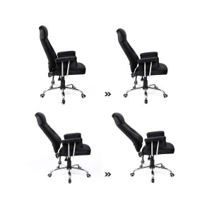 Silla de oficina KIRA, en terciopelo negro