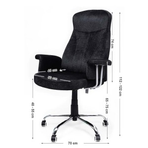 Silla de oficina KIRA, en terciopelo negro