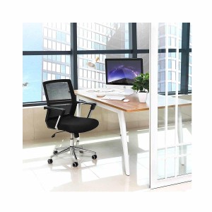 Silla de Oficina BRITA, En Malla Transpirable y Tela, Color Negro