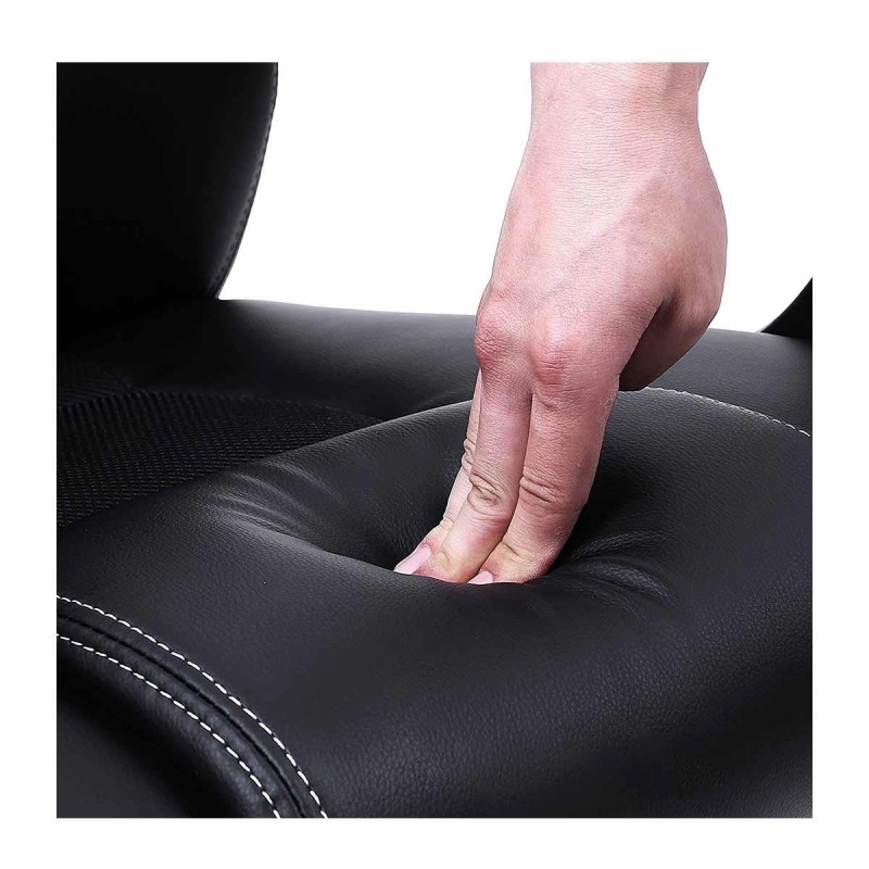 Silla de Oficina ARTY, Diseño Deportivo, en Piel color Negro