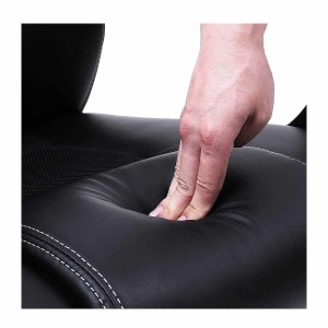 Silla de Oficina ARTY, Diseño Deportivo, en Piel color Negro