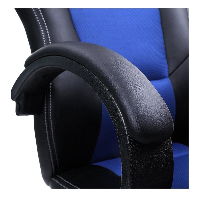 Silla de Oficina ARTY, Diseño Deportivo, en Piel color Negro