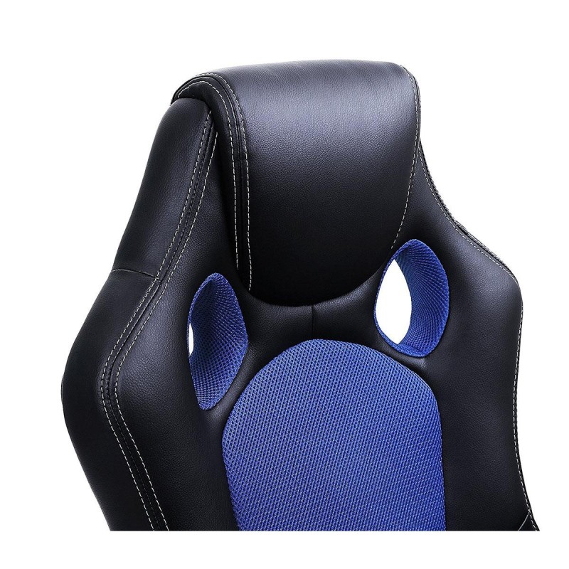 Silla de Oficina ARTY, Diseño Deportivo, en Piel color Negro