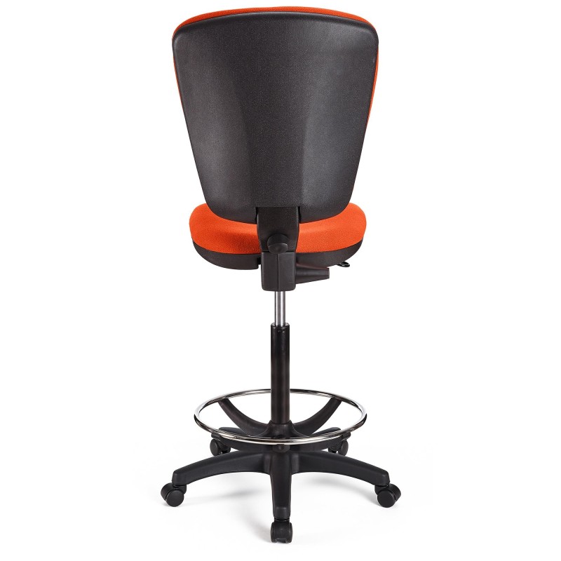 Taburete de oficina CALIPSO SIN BRAZOS en tela color negro