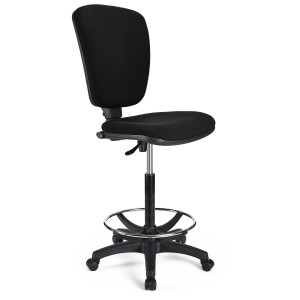 Taburete de oficina CALIPSO SIN BRAZOS en tela color negro