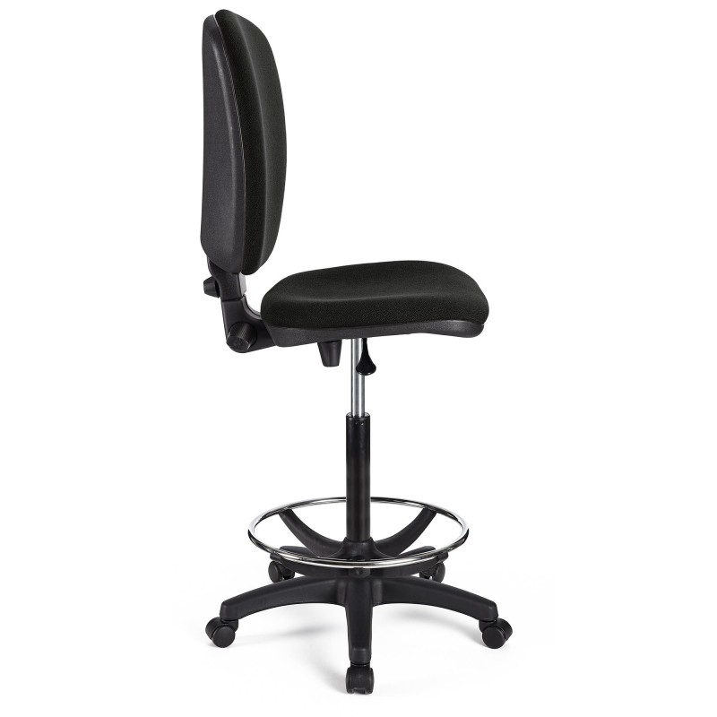 Taburete de oficina CALIPSO SIN BRAZOS en tela color negro