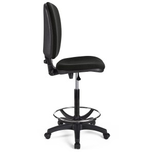 Taburete de oficina CALIPSO SIN BRAZOS en tela color negro