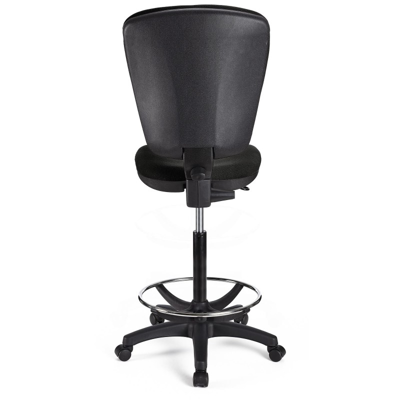 Taburete de oficina CALIPSO SIN BRAZOS en tela color negro