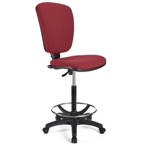 Taburete de oficina CALIPSO SIN BRAZOS en tela color negro