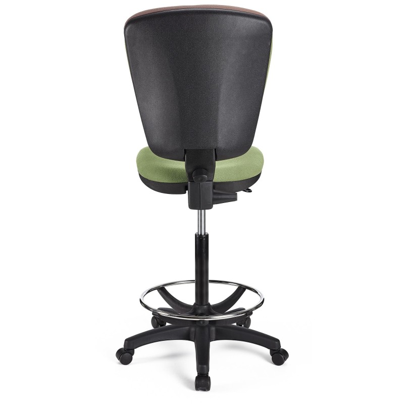 Taburete de oficina CALIPSO SIN BRAZOS en tela color negro