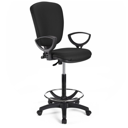 Taburete de oficina CALIPSO PIEL en color negro 2