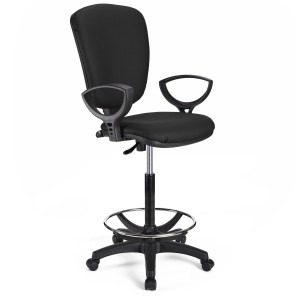 Taburete de oficina CALIPSO PIEL en color negro