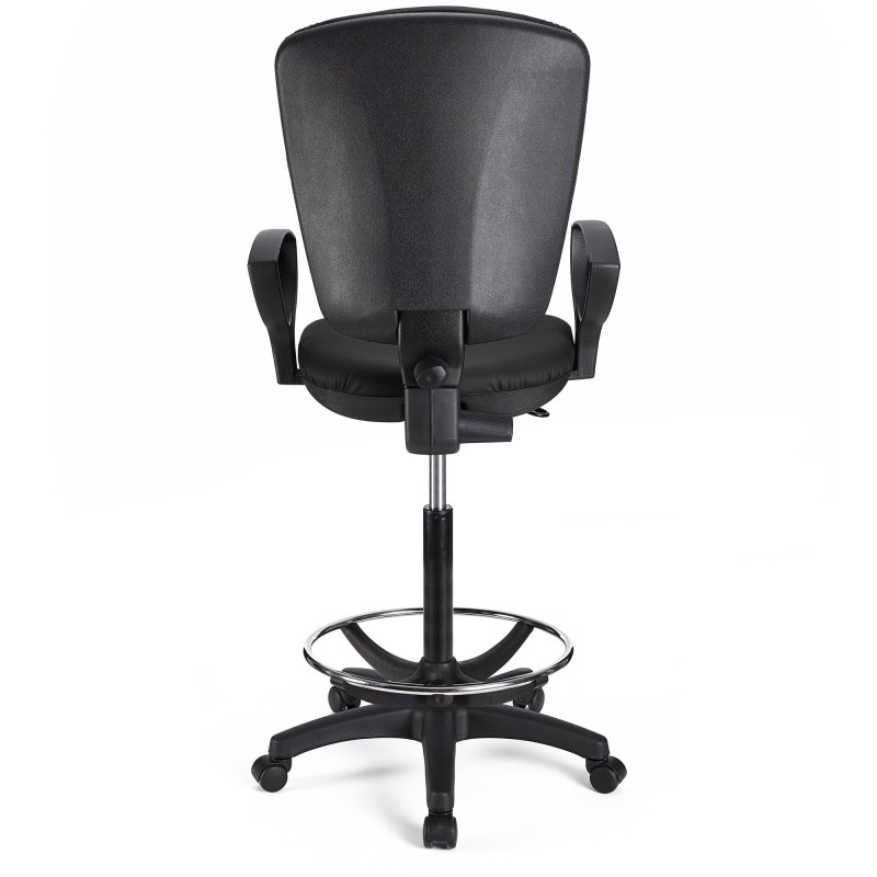 Taburete de oficina CALIPSO PIEL en color negro