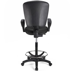 Taburete de oficina CALIPSO PIEL en color negro