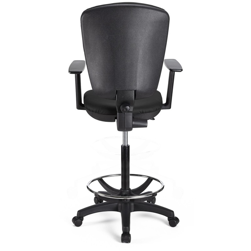 Taburete de trabajo CALIPSO PLUS PIEL en color negro