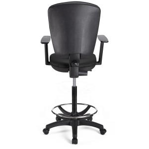 Taburete de trabajo CALIPSO PLUS PIEL en color negro