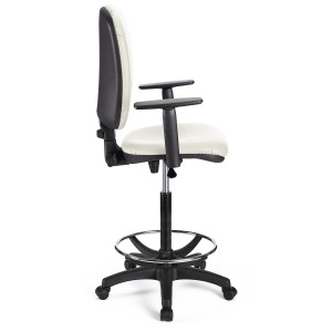 Taburete de trabajo CALIPSO PLUS PIEL en color negro