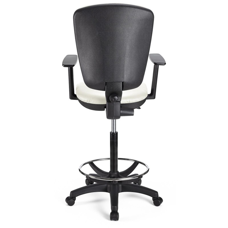 Taburete de trabajo CALIPSO PLUS PIEL en color negro