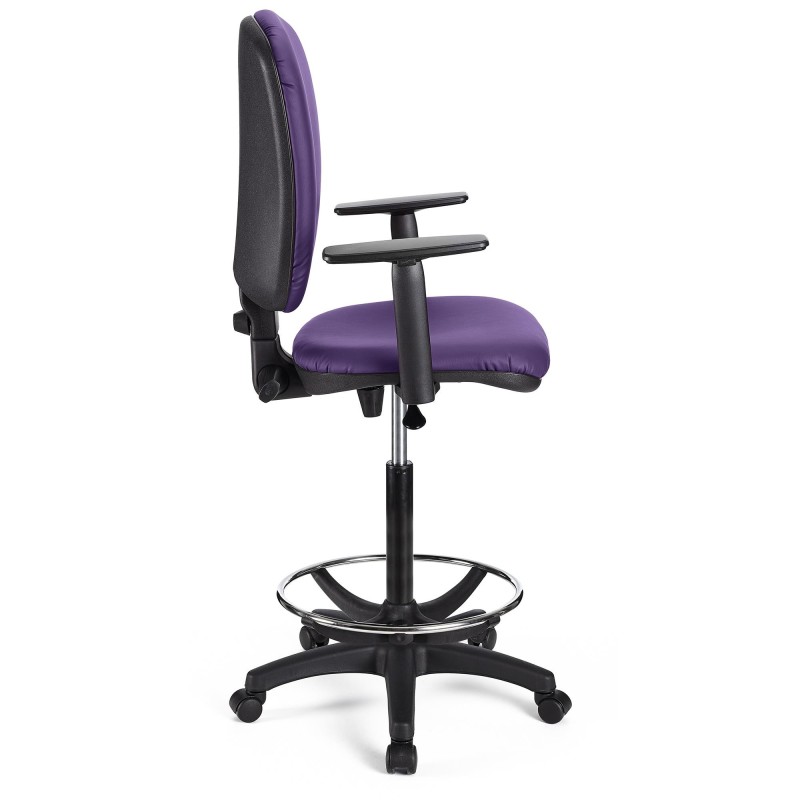 Taburete de trabajo CALIPSO PLUS PIEL en color negro