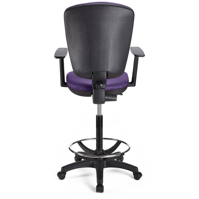 Taburete de trabajo CALIPSO PLUS PIEL en color negro