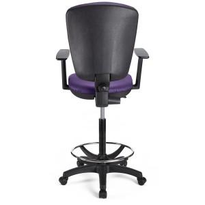 Taburete de trabajo CALIPSO PLUS PIEL en color negro