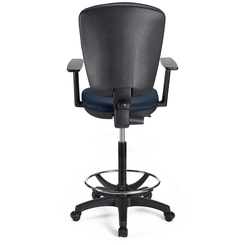 Taburete de trabajo CALIPSO PLUS PIEL en color negro